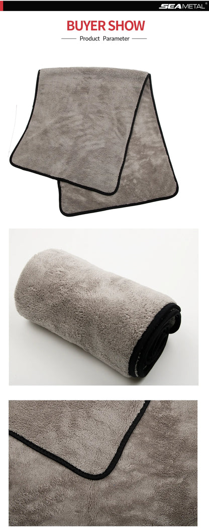 Toalla de microfibra para lavado de autos SEAMETAL, súper absorbente, para limpieza y secado de autos, paños multifuncionales para accesorios de lavado de autos.