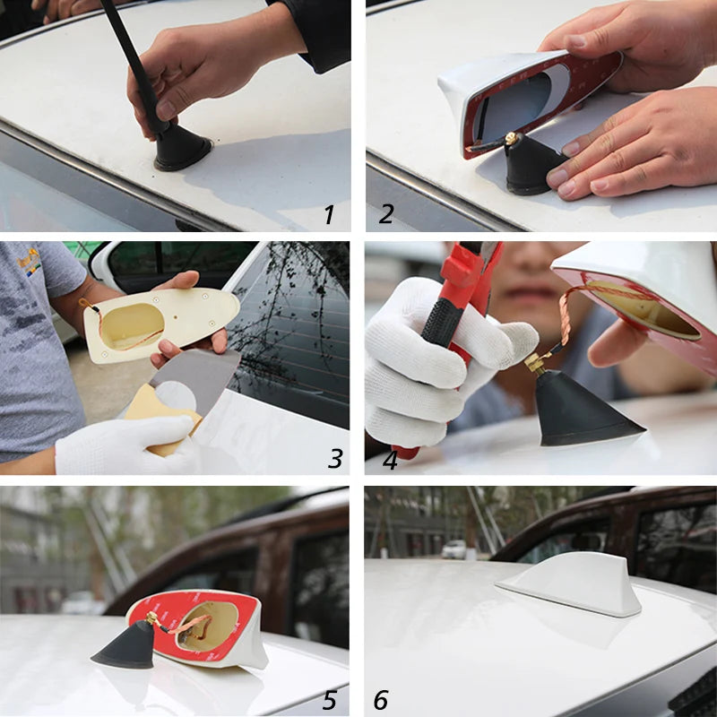 2021 Newest Car Carbon Fiber Antennas Auto Radio Aerials Shark Fin Antenna Roof AM/FM Signal Aerila Universally