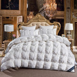3D Luxury Quilted 100% High Rank Goose Down Duvet Quilt King Queen Full Size Comforter Winter Thick Blanket Solid Color