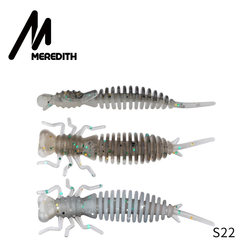 MEREDITH Larva Soft Lures 50mm 62mm 85mm Artificial Lures Fishing Worm Silicone Bass Pike Minnow Swimbait Jigging Plastic Baits