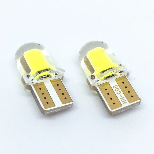 2 X Car T10 LED W5W LED Super Bright Turn Side Lamp Bulbs White 194 168 LED Lamp 501 COB Silicone Shell Car LED Lights 12V