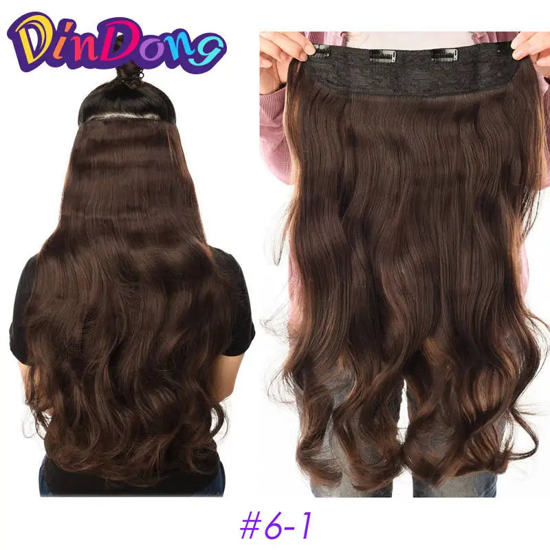 Extensões de cabelo ondulado com mola clip in 60 cm premium sintético resistente ao calor 190g