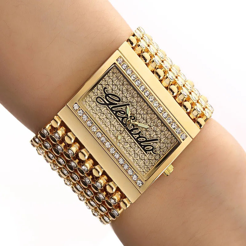 Reloj G&amp;D para mujer, reloj analógico de cuarzo informal, reloj dorado, reloj de cuarzo sencillo, reloj femenino, reloj para mujer