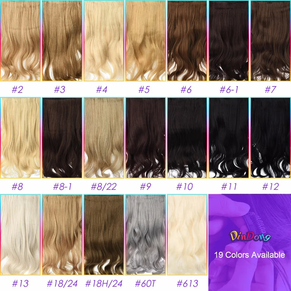 Extensões de cabelo ondulado com mola clip in 60 cm premium sintético resistente ao calor 190g