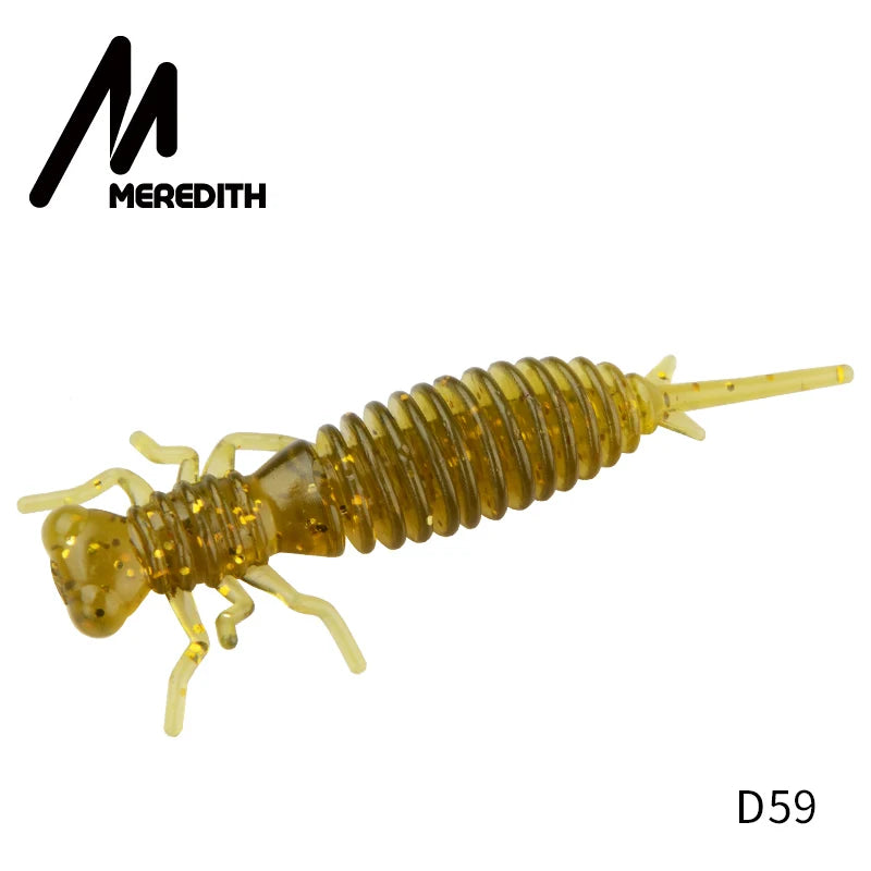 MEREDITH Larva Soft Lures 50mm 62mm 85mm Artificial Lures Fishing Worm Silicone Bass Pike Minnow Swimbait Jigging Plastic Baits