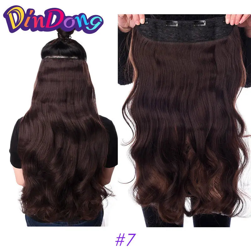 Extensões de cabelo ondulado com mola clip in 60 cm premium sintético resistente ao calor 190g