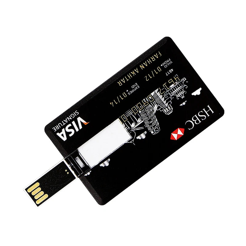 Memoria USB de alta velocidad con forma de tarjeta de crédito bancaria (4 GB, 8 GB, 16 GB, 32 GB, 64 GB)