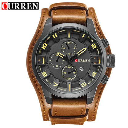 Nuevos relojes CURREN de lujo para hombre, reloj de pulsera de cuero con correa de cuero, reloj de cuarzo informal, reloj deportivo con fecha, relojes 8225