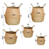Seaweed Wicker Basket Rattan Hanging Flowerpot  Dirty Clothes    Storage    WF1015