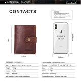 ONTACT'S Genuine Leather Short Wallets for Men RFID Vintage Coin Purse Card Holder Male Money Clip Women‘s Wallet Bag HandbagC