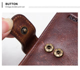 ONTACT'S Genuine Leather Short Wallets for Men RFID Vintage Coin Purse Card Holder Male Money Clip Women‘s Wallet Bag HandbagC
