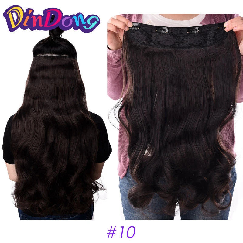 Extensões de cabelo ondulado com mola clip in 60 cm premium sintético resistente ao calor 190g