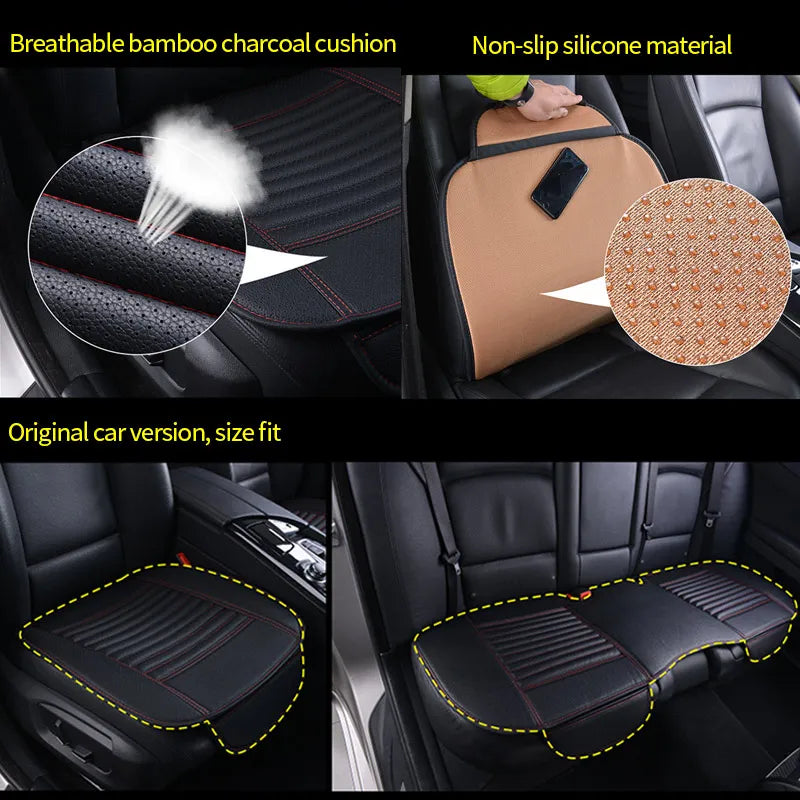 SEAMETAL PU Leather Car Seat Cover Universal Vehicle Seat Cushion Anti Slip Chair Protector Mat Waterproof Sweatproof Surface