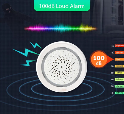 Alarma de sirena NEO Coolcam Smart Tuya Wifi con sensor de temperatura y humedad, compatible con Echo y Google Home Assistant