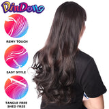 Extensões de cabelo ondulado com mola clip in 60 cm premium sintético resistente ao calor 190g