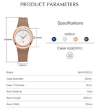 NAVIFORCE Reloj de Moda para Mujer, Relojes de Cuarzo para Mujer, Reloj de Pulsera Impermeable de Acero Inoxidable, Reloj Simple para Niña, Reloj Femenino