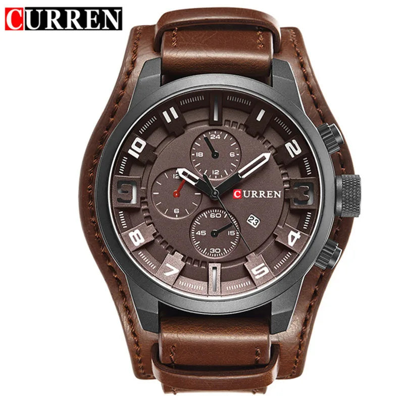 Nuevos relojes CURREN de lujo para hombre, reloj de pulsera de cuero con correa de cuero, reloj de cuarzo informal, reloj deportivo con fecha, relojes 8225