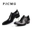New Fashion Men Oxford Casual  Genuine Leather Business Buckle Pointed Toe Office & Career Men's Sapatos Shoes