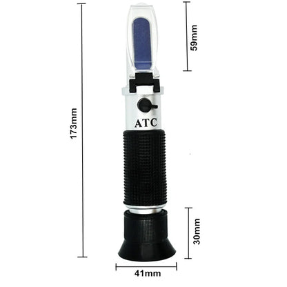 Brix Refractometer Hand held Sugar Level Test Meter Food Fruit Beverages Brix Content Homebrew Tool with ATC/Brix Range 0~32%