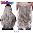 Extensões de cabelo ondulado com mola clip in 60 cm premium sintético resistente ao calor 190g
