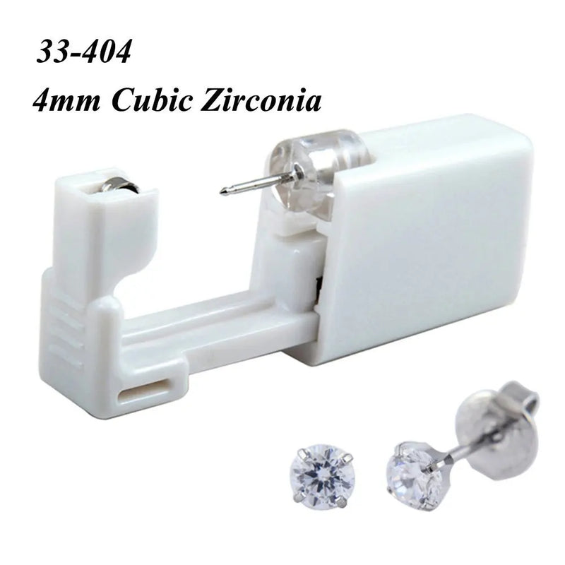 1 peça 316l aço cirúrgico descartável esterilizado unidades de piercing de orelha ferramentas de arma com brinco de cristal cz joias de piercing corporal