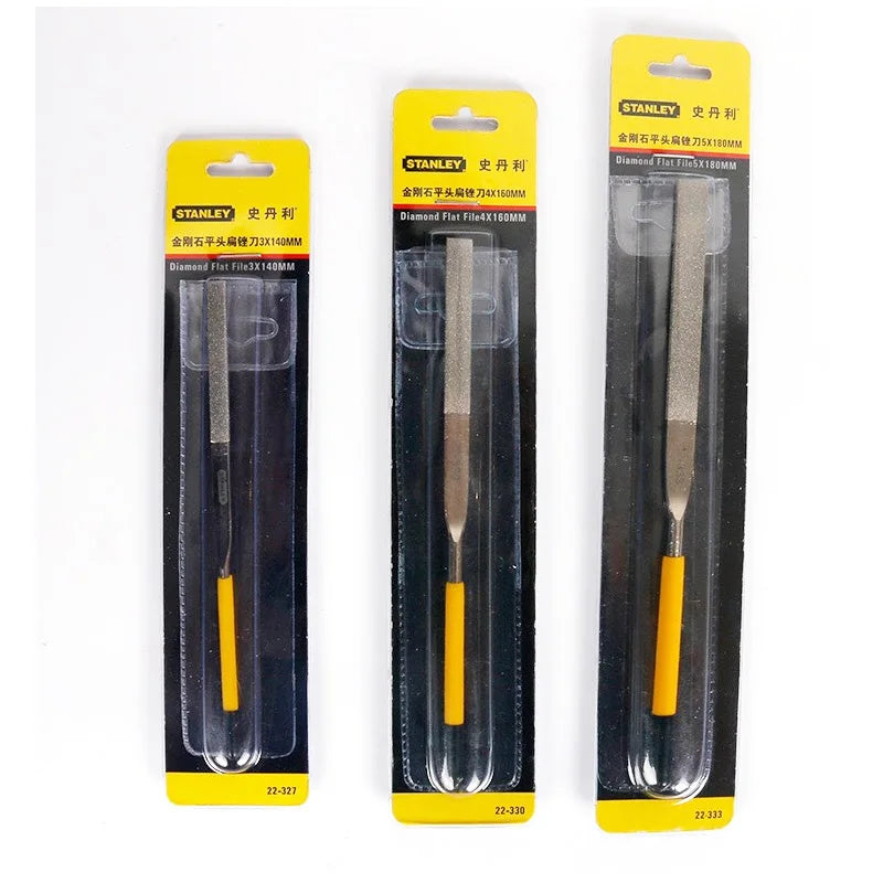 Ferramenta de acabamento Stanley-Diamond Needle Flat File, Grinding Hand Files, Stl Metal, Ferramentas para trabalhar madeira, 150 Grit, 140mm, 160mm, 180mm, 1Pc