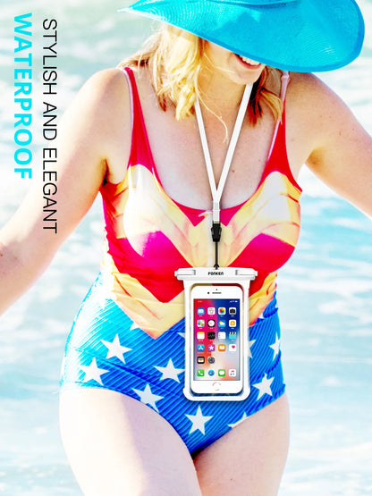 Funda impermeable FONKEN para teléfono, transparente, para la nieve, la selva tropical, bolsa seca, bolsa para natación, fundas grandes para teléfono móvil.