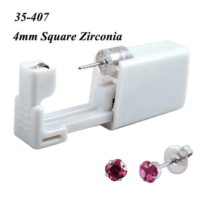 1 peça 316l aço cirúrgico descartável esterilizado unidades de piercing de orelha ferramentas de arma com brinco de cristal cz joias de piercing corporal