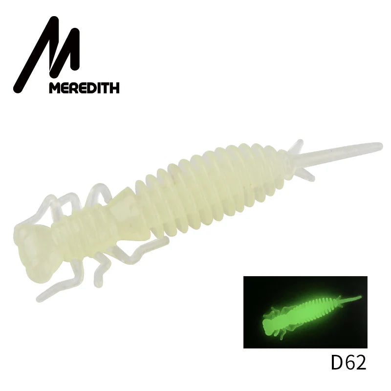 MEREDITH Larva Soft Lures 50mm 62mm 85mm Artificial Lures Fishing Worm Silicone Bass Pike Minnow Swimbait Jigging Plastic Baits