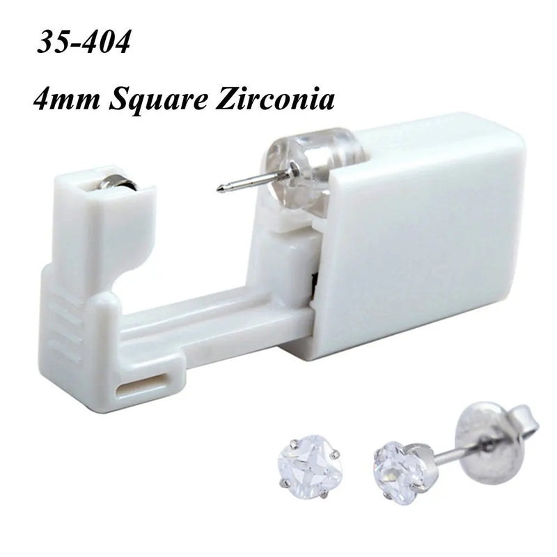 1 peça 316l aço cirúrgico descartável esterilizado unidades de piercing de orelha ferramentas de arma com brinco de cristal cz joias de piercing corporal