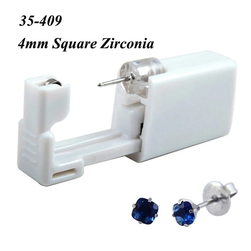 1 peça 316l aço cirúrgico descartável esterilizado unidades de piercing de orelha ferramentas de arma com brinco de cristal cz joias de piercing corporal