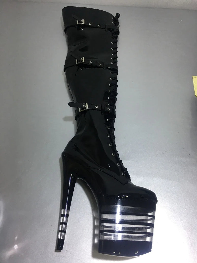 Sexy Thigh High Boots 8-9 Inch High Heels Fashion Platform Womens Over The Knee Boots 20-23cm High-Heeled Boots Pipe Dance Boots