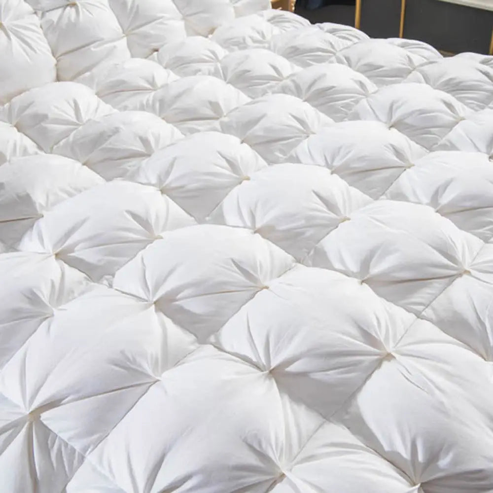3D Luxury Quilted 100% High Rank Goose Down Duvet Quilt King Queen Full Size Comforter Winter Thick Blanket Solid Color
