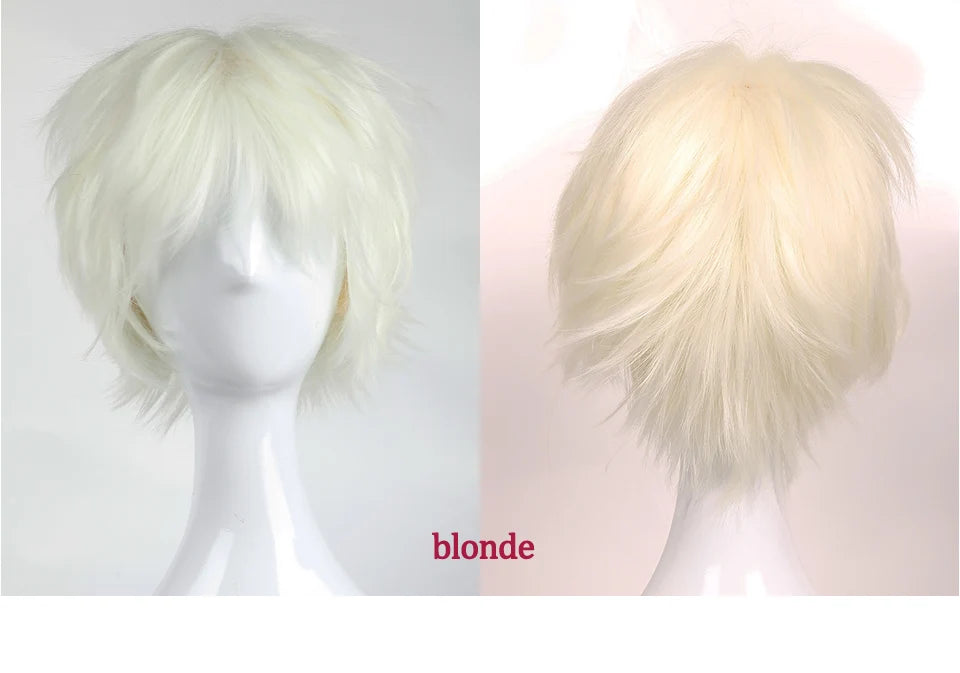 BENIHAIR Synthetic Wig Cosplay Wig White Red Green Blue Pink Yellow Hair Short Layered Wig Fake Hair Extension Men Women Party Wig