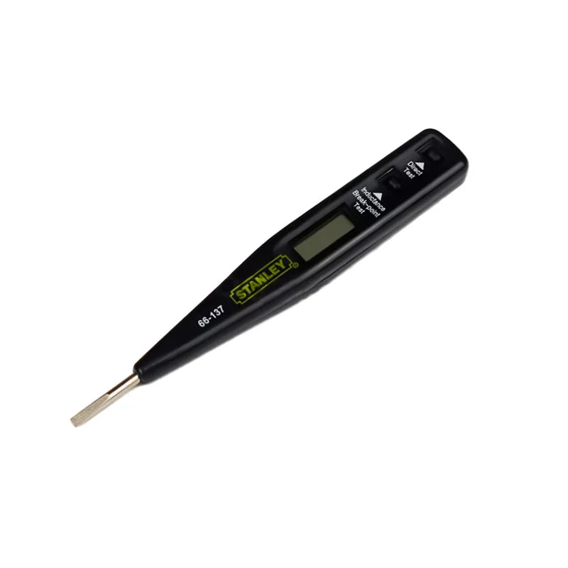 Stanley 1 pces dc ac detector de tensão elétrica atual caneta tester sensor volt teste circuito digital com bateria de néon livre
