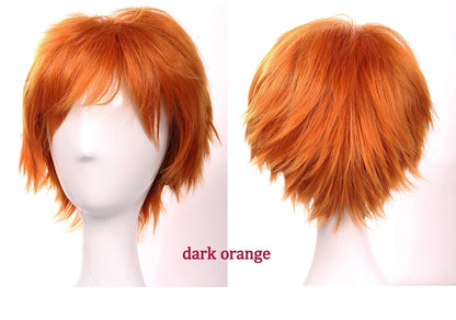 BENIHAIR Synthetic Wig Cosplay Wig White Red Green Blue Pink Yellow Hair Short Layer Wig Fake Hair Extension Men Women Party Wig