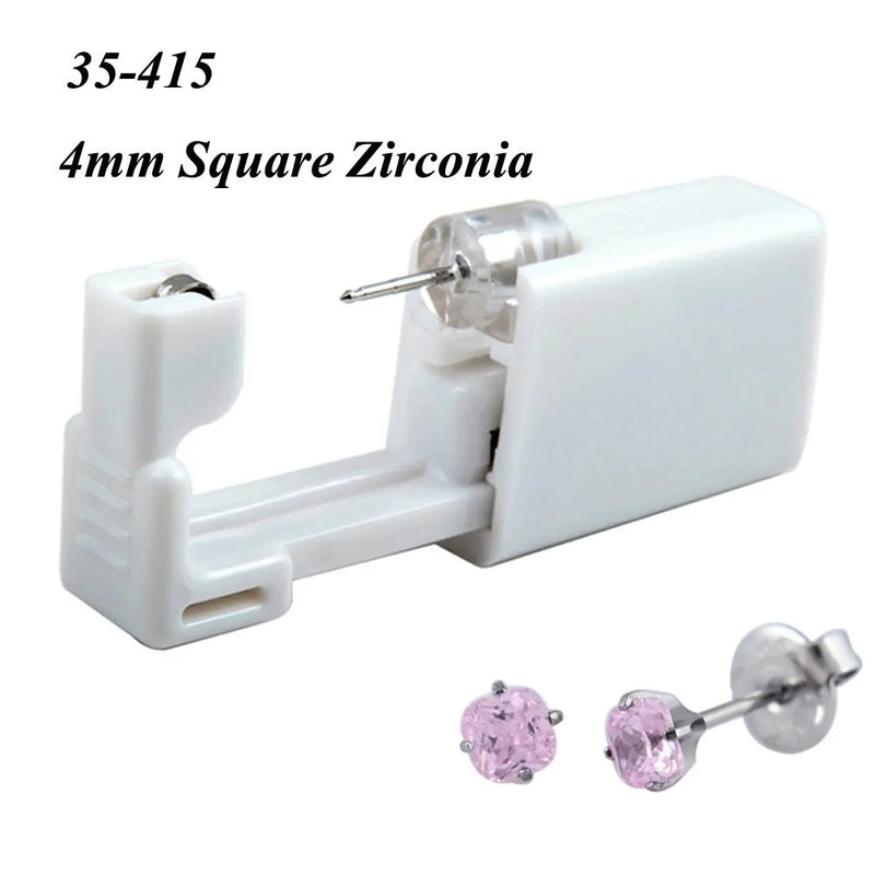 1 peça 316l aço cirúrgico descartável esterilizado unidades de piercing de orelha ferramentas de arma com brinco de cristal cz joias de piercing corporal