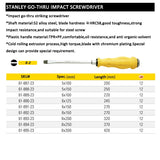 Stanley 1-piece Cold Forged Hammer Head Impact Screwdriver Hammer Phillips Flat Head Strong Torque S2 Steel Screwdrivers