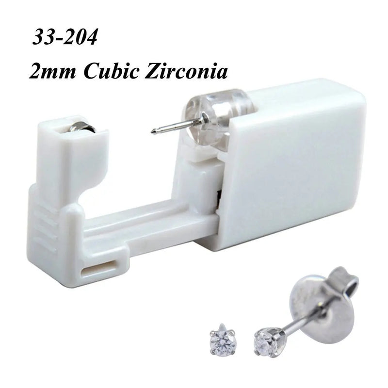 1 peça 316l aço cirúrgico descartável esterilizado unidades de piercing de orelha ferramentas de arma com brinco de cristal cz joias de piercing corporal