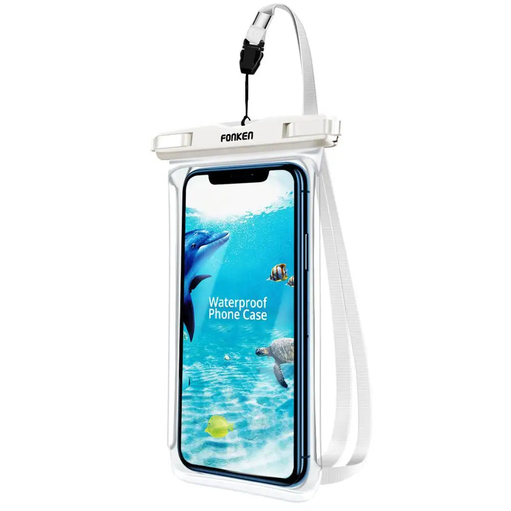 Funda impermeable FONKEN para teléfono, transparente, para la nieve, la selva tropical, bolsa seca, bolsa para natación, fundas grandes para teléfono móvil.