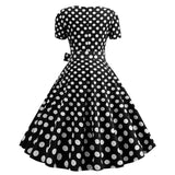Women Square Collar Elegant Vintage Summer Dress Short Sleeve Midi Dress Robe Femme Casual Office Party Dress