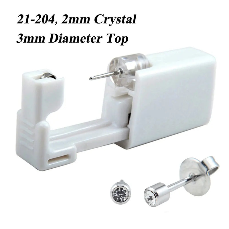 1 peça 316l aço cirúrgico descartável esterilizado unidades de piercing de orelha ferramentas de arma com brinco de cristal cz joias de piercing corporal