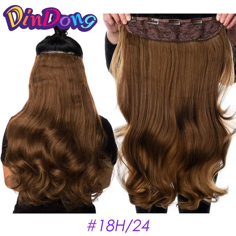 Extensões de cabelo ondulado com mola clip in 60 cm premium sintético resistente ao calor 190g