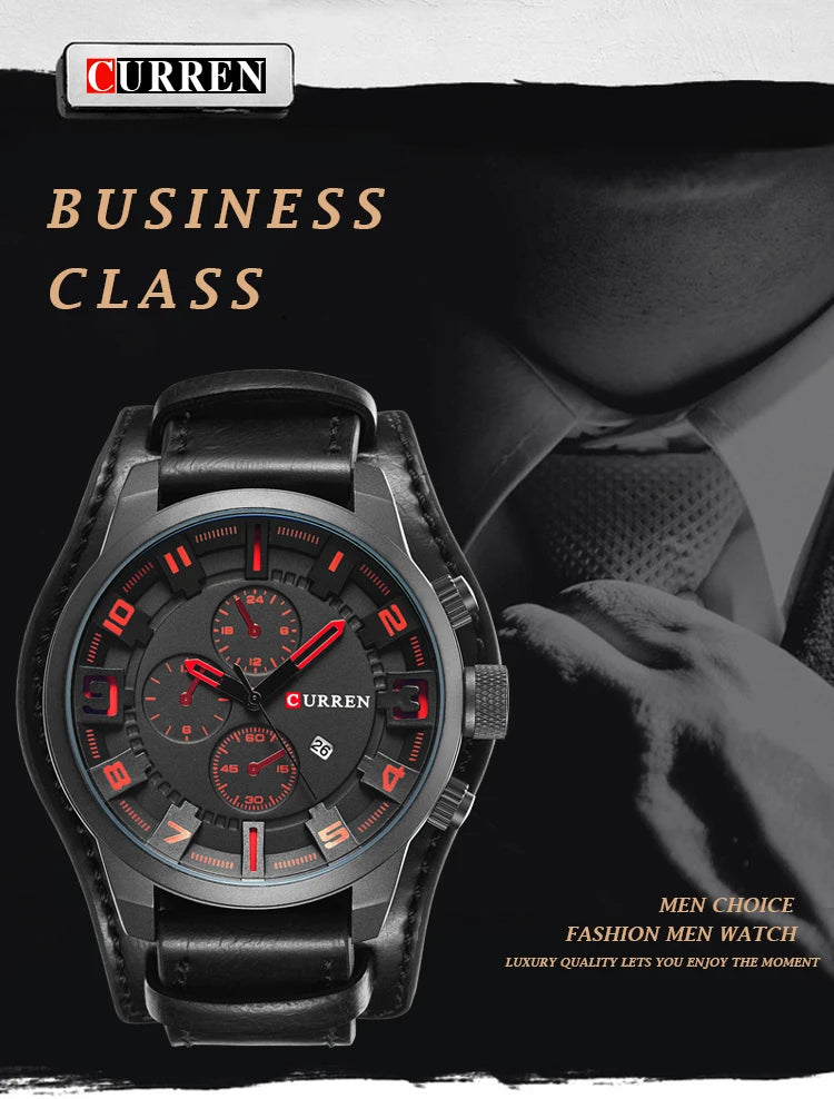 Nuevos relojes CURREN de lujo para hombre, reloj de pulsera de cuero con correa de cuero, reloj de cuarzo informal, reloj deportivo con fecha, relojes 8225