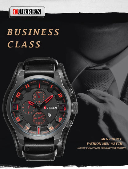 Nuevos relojes CURREN de lujo para hombre, reloj de pulsera de cuero con correa de cuero, reloj de cuarzo informal, reloj deportivo con fecha, relojes 8225