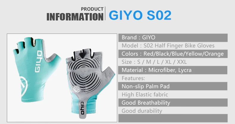 Giyo Cycling Gloves Half Finger Gel Sports Racing Bicycle Mittens Women Men Summer Road Bike Gloves