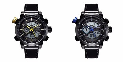 2024 NEW AMST Luxury Brand Men's Quartz LED Watches Men Fashion Casual Sports Clock Genuine Leather Military Wrist Watch
