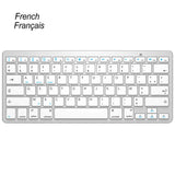 Russian Spanish French German Hebrew Brazil-Portuguese Ultra Slim Universal Wireless Bluetooth Keyboard for iOS Android Win