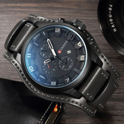 Nuevos relojes CURREN de lujo para hombre, reloj de pulsera de cuero con correa de cuero, reloj de cuarzo informal, reloj deportivo con fecha, relojes 8225