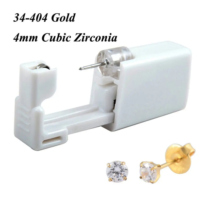 1 peça 316l aço cirúrgico descartável esterilizado unidades de piercing de orelha ferramentas de arma com brinco de cristal cz joias de piercing corporal
